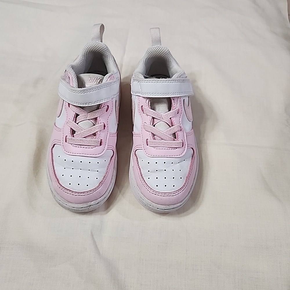 Kids Pink and White Nike Sneakers